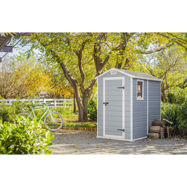 Keter Manor 4 ft. W x 6 ft. D Plastic Vertical Storage Shed & Reviews